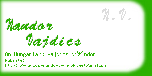 nandor vajdics business card